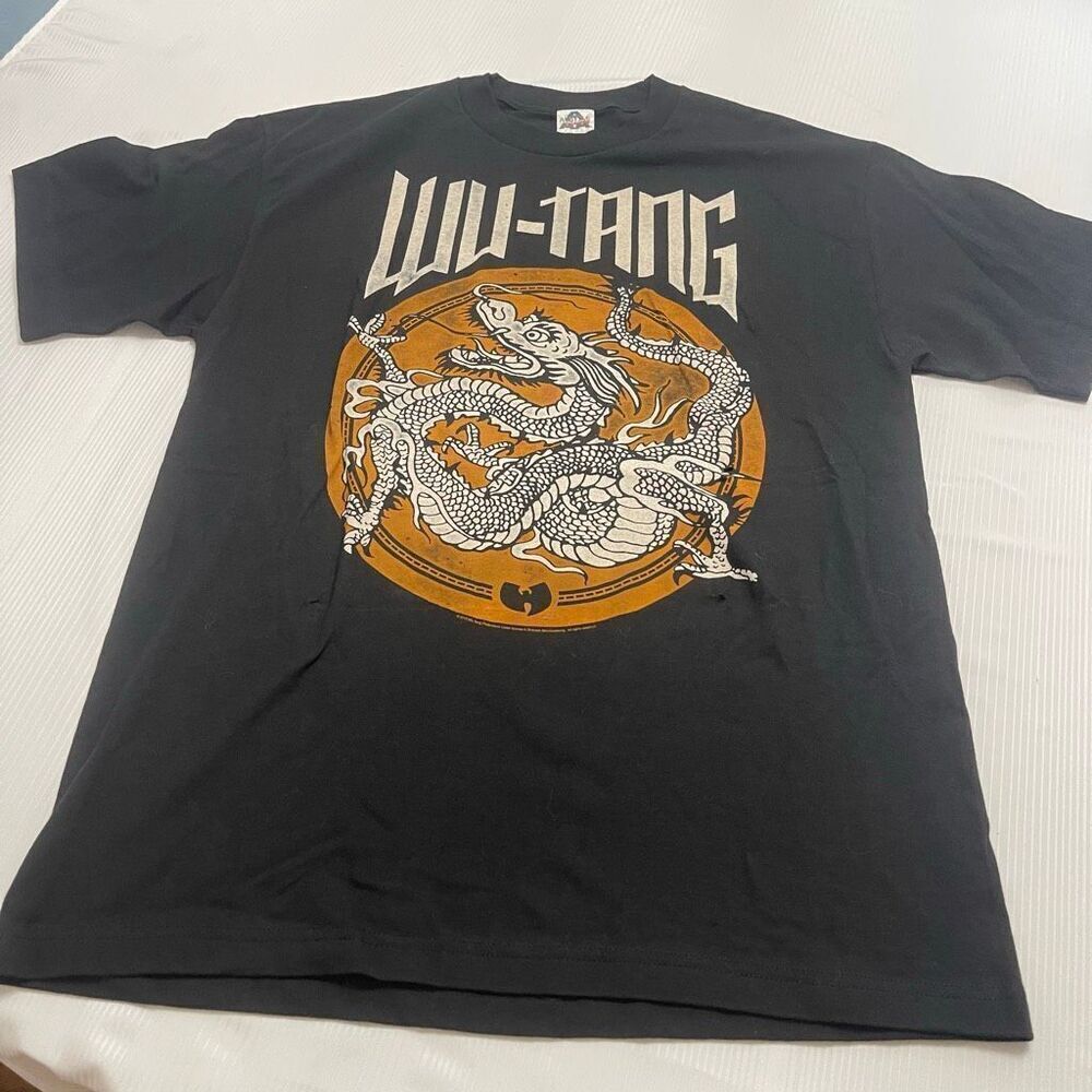 VTG Wu-Tang Clan Chinese Dragon Logo Rap Tee T-Shirt Sz Large Rare